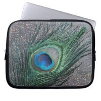 Sparkly Black Peacock Feather Still Life
