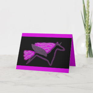 Sparkly black Unicorn Pegasus Thank You Card