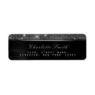 Sparkly Black White Luxury Silver RSVP Metallic