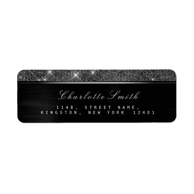 Sparkly Black White  Luxury Silver  RSVP Metallic (Front)