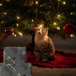 Sparkly Black Wrapping Paper