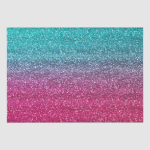 Sparkly Blue & Dark Pink Gradient Glitter Tissue Paper