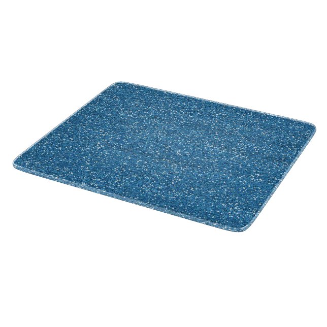 Sparkly Blue & Silver Glitter Cutting Board (Corner)