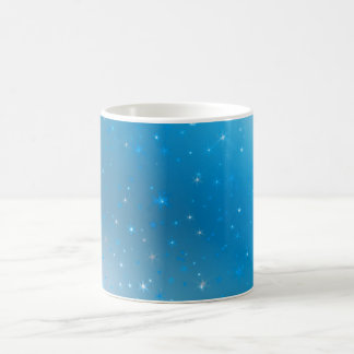 Sparkly Blue Violet and Silver Stars Coffee Mug