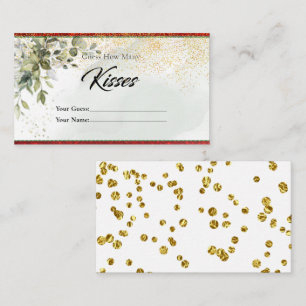 Sparkly Botanical How Many Kisses Bridal Enclosure Card