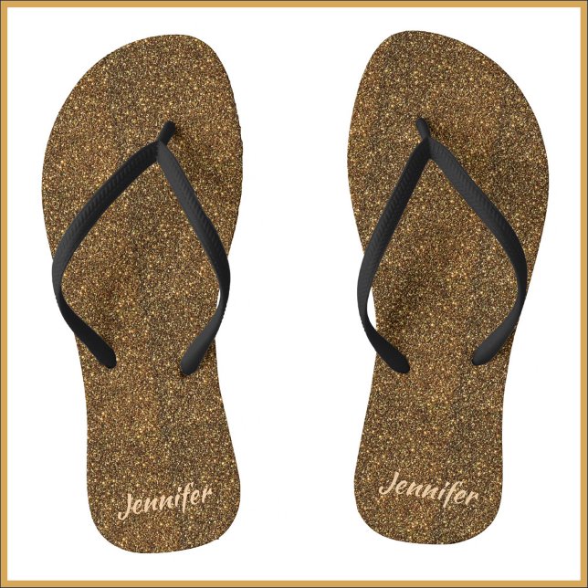 Sparkly Bronze Glitter  Flip Flops (Creator Uploaded)