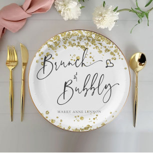 Sparkly Brunch and Bubbly Paper Plate