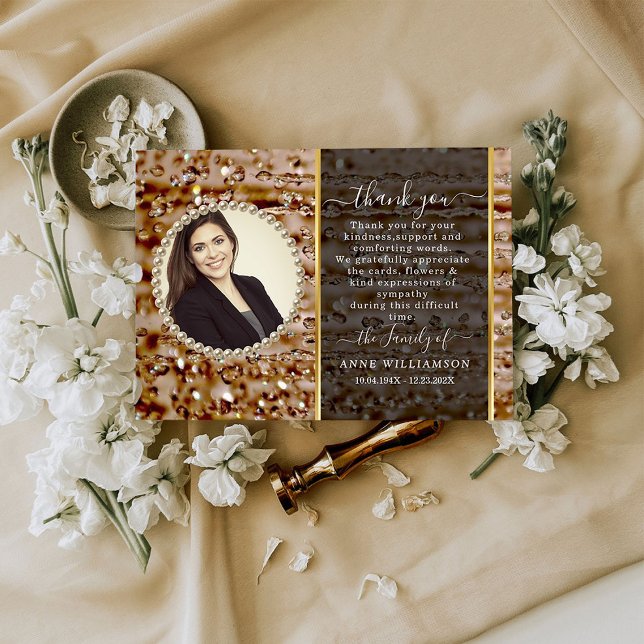 Sparkly chic Funeral Thank You Card (Creator Uploaded)