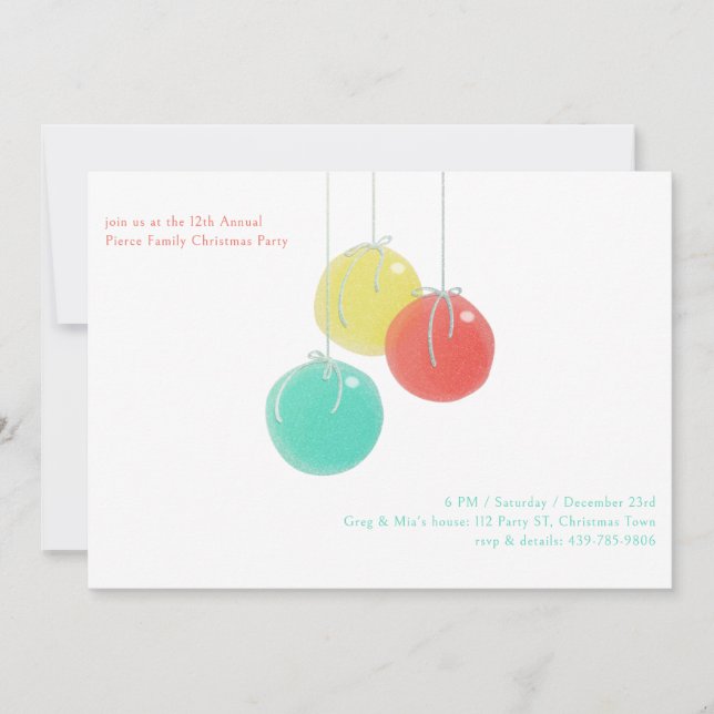 Sparkly Christmas Balls Holiday Card (Front)