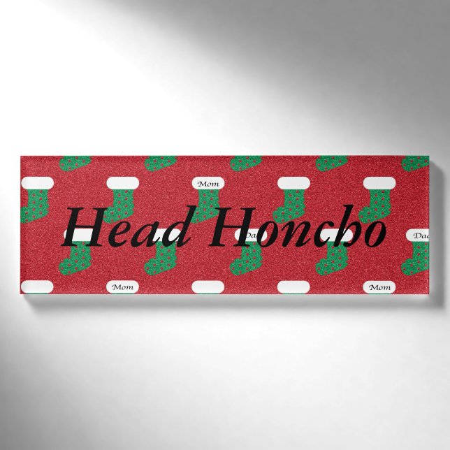 Sparkly Christmas Stockings Name Tag (Front)