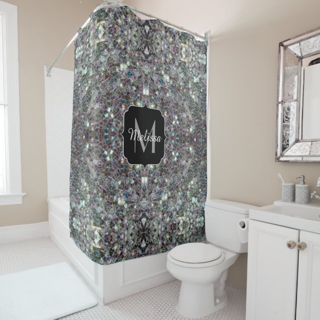 Sparkly colourful silver mosaic Monogram (In Situ)