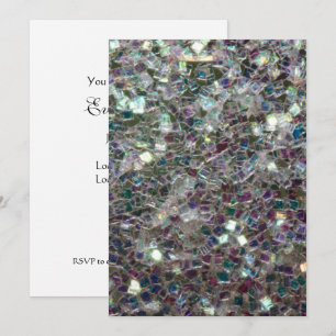 Sparkly colourful silver mosaic Personalize Invitation