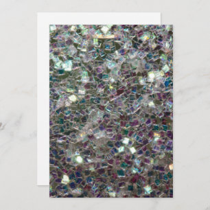 Sparkly colourful silver mosaic Personalize Invitation