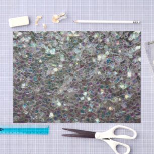 Sparkly colourful silver mosaic tissue paper