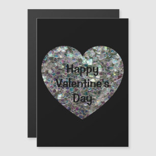 Sparkly colourful silver mosaic Valentine Day blac