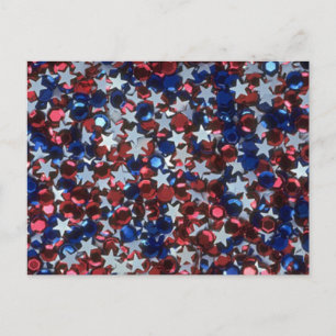 Sparkly Confetti Stars Postcard