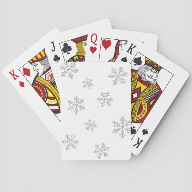 Sparkly Crystal Snowflakes Playing Cards (Back)