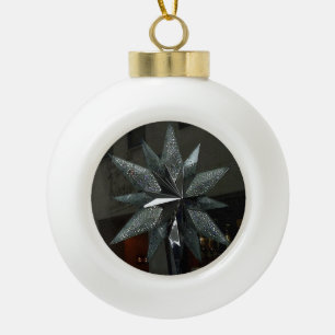 Sparkly Crystal Star in NYC Ceramic Ball Ornament