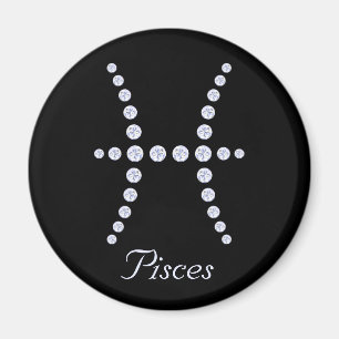 Sparkly Diamond Pisces Symbol Magnet