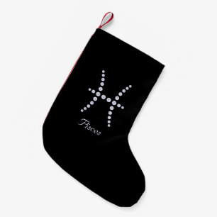 Sparkly Diamond Pisces Symbol Small Christmas Stocking