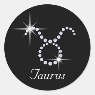 Sparkly Diamond Taurus   Classic Round Sticker