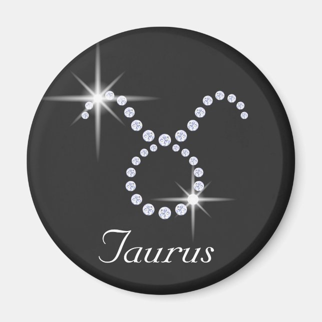 Sparkly Diamond Taurus  Magnet (Front)