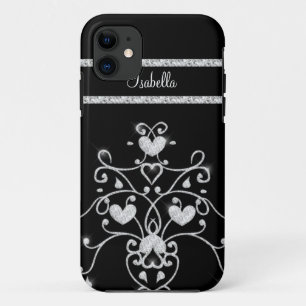 Sparkly Diamond Tiara Hearts iPhone 5 Case