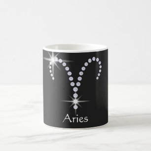 Sparkly Diamonds Aries Symbol  Coffee Mug