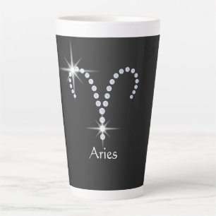 Sparkly Diamonds Aries Symbol  Latte Mug