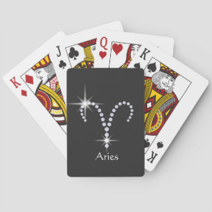 Sparkly Diamonds Aries Symbol   Playing Cards