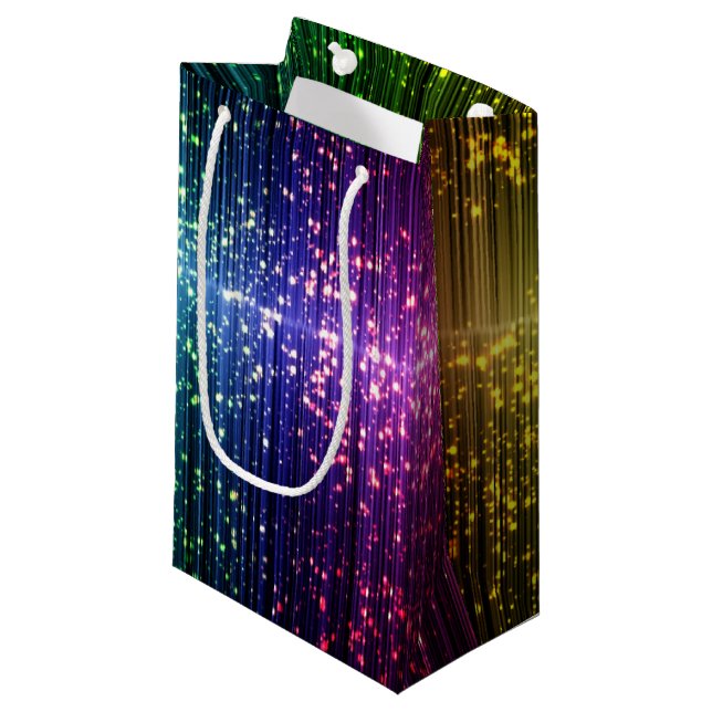 Sparkly Disco Tinsel Small Gift Bag (Front Angled)