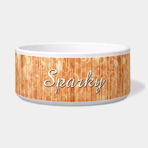 Sparkly elegant orange bamboo wood print Monogram