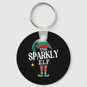 Sparkly Elf Christmas Group Xmas Pajama Party Keychain