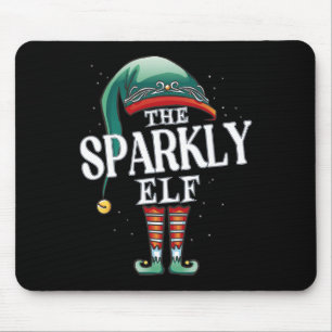 Sparkly Elf Christmas Group Xmas Pajama Party Mouse Pad