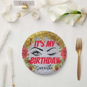Sparkly Fancy Birthday 18th   21st   30th   50th  Paper Plate