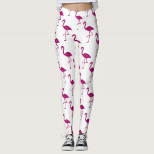 Sparkly flamingo Pink glitter sparkles pattern Leggings