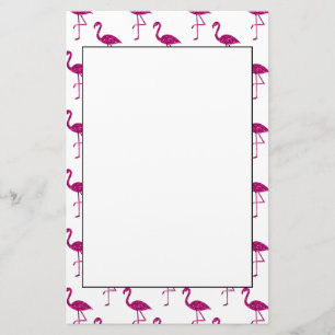 Sparkly flamingo Pink glitter sparkles pattern Stationery