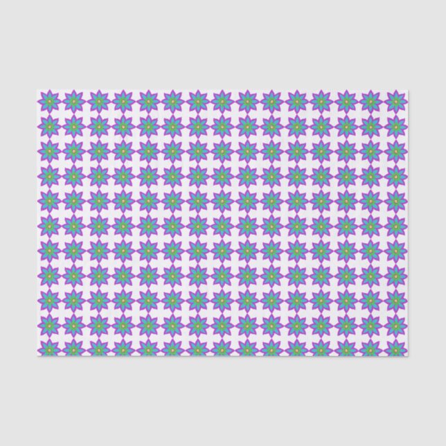 Sparkly flower Eid Tissue Paper (Front)