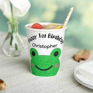Sparkly Frog Happy Birthday  Paper Cups