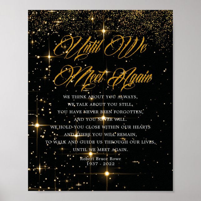 Sparkly Funeral Poem Sign (Front)