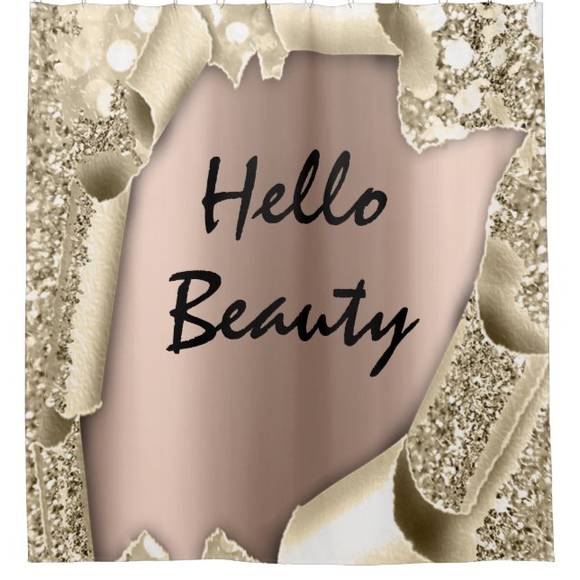 Sparkly Glitter 3D  Rose Gold HELLO Girly (Front)