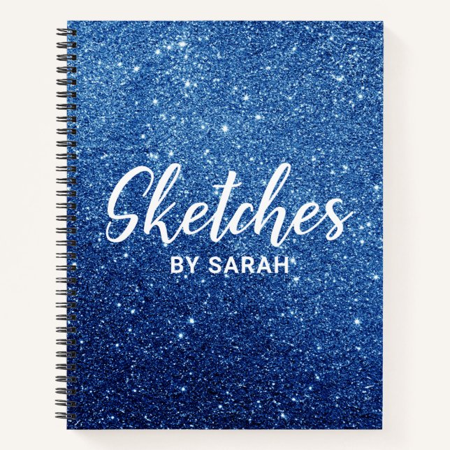 Sparkly Glitter Artist Sketchbook Notebook Notepad (Front)