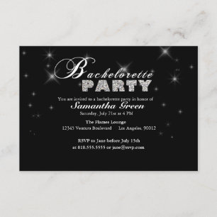 Sparkly Glitter Bachelorette Party Invitation