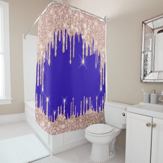Sparkly  Glitter Drips Pink Rose Blush Royal Blue (In Situ)