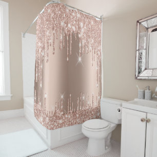 Sparkly Glitter Drips Pink Rose Gold Girly Trend