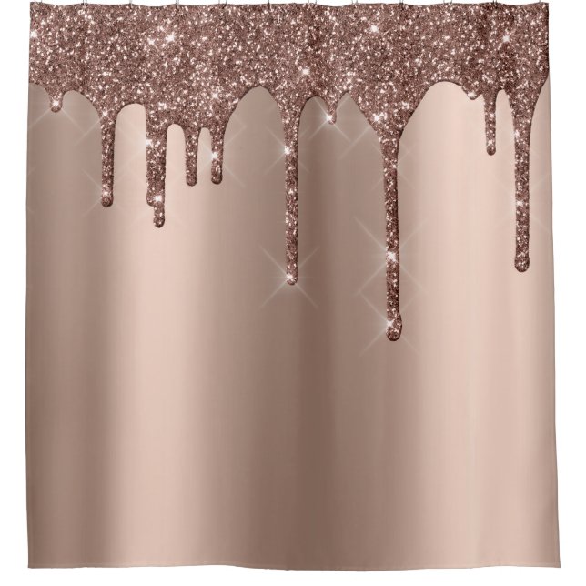 Sparkly Glitter Drips  Rose Gold Skinny Girly (Front)