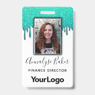 Sparkly Glitter Professional CNA Nurse Photo Name  Badge