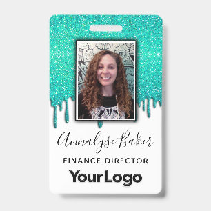 Sparkly Glitter Professional CNA Nurse Photo Name  Badge