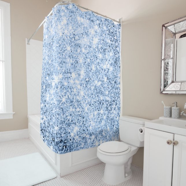 Sparkly Glitter Smoky Dusty Blue Abstract Modern (In Situ)