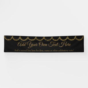 Sparkly Glittery Gold Garland Add Your Own Text Banner